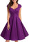Bbonlinedress Abendkleider elegant für Hochzeit festliches Kleid Damen 1950er Vintage Retro Cocktailkleid Rockabilly Brautjungfer Kleid Grape M