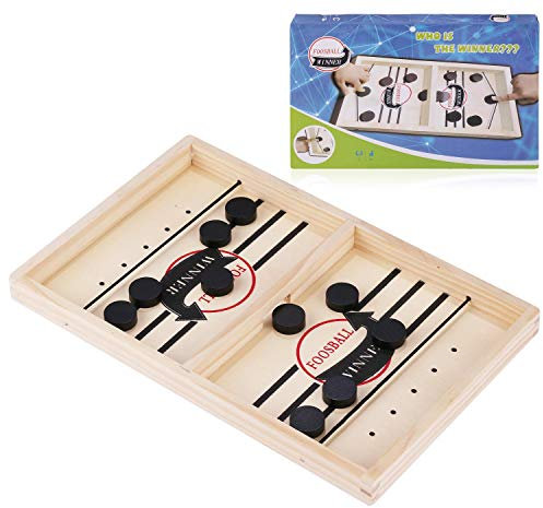 JOYUE Katapult Brettspiel, Fast Sling Puck Game Tragbares Eisball-Kampfspiel Bouncing Hockey Brettspiel, Tisch Slingshot Brettspiel, Spiel Stoßstange Schach, Desktop-Spiel für Kinder & Eltern-Kind