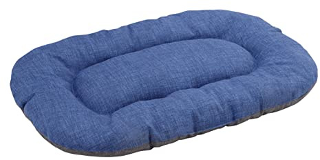 Baroni Home Cuscino Ovale per Cani e Gatti Tessuto Taglia, Imbottito con Morbido Foam, Utilizzabile su Entrambi i Lati (57x90x8 cm, Grigio e Blu)