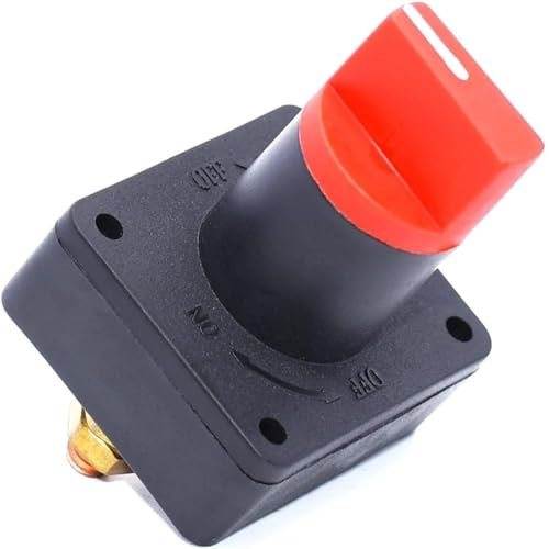 AUTOZOCO Interruptor de batería Aislador, Interruptor de apagado principal de batería de corte de 12V y 24V, desconector Batería, apto para RV, barco, coche, camión, yate automático, 300A 60v DC