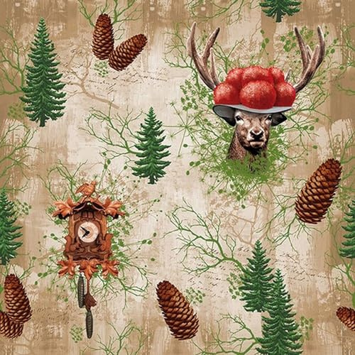 20 Servietten Waldmotive Symbole Schwarzwald als Tischdeko. Papierservietten mit Motiv. Auch für Decoupage und Serviettentechnik 33x33cm