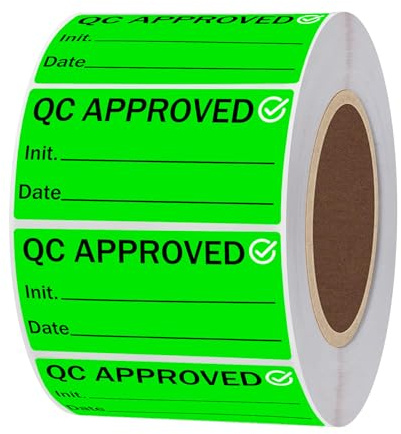 1 inch QC Labels Green Inventory Quality Control Stickers for Warehouse Quality Control Check Tested Pass 1000pcs (Color3)