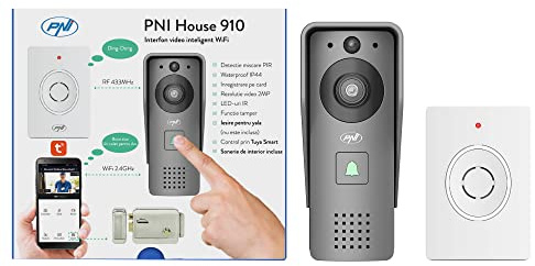 PNI House 910 WiFi HD intelligent videointercom, P2P, elektrisk låskontroll, smart med andra Tuya-kompatibla produkter