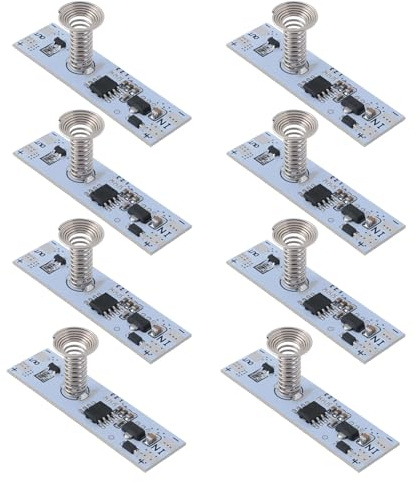 Micro Traders 8Pcs Touch LED Dimmer Module DC 5-24V Switch Module for DIY Wardrobe Cabinet Lights, Display Cabinet Lights, LED Hard Light Strips, Light Belts