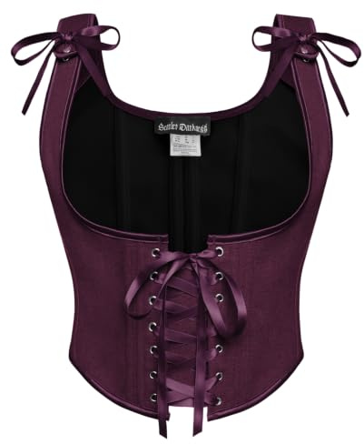 SCARLET DARKNESS Corsé renacentista para mujer, con cordones, debajo del busto, estilo vintage, medieval