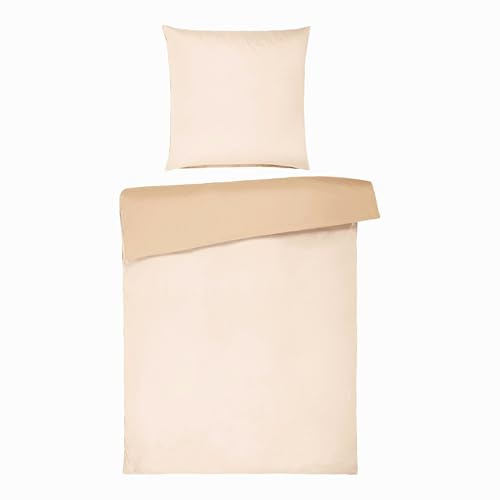 Homewell Set di biancheria da letto in cotone makò, 135 x 200 cm, con chiusura lampo, 2 pezzi