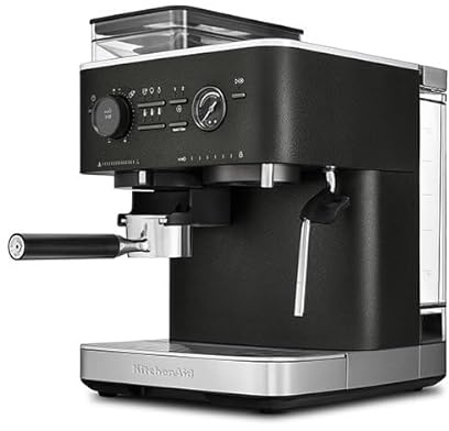 KitchenAid Semi Automatic Espresso Machine with Burr Grinder - Cast Iron Black 5KES6551BBK