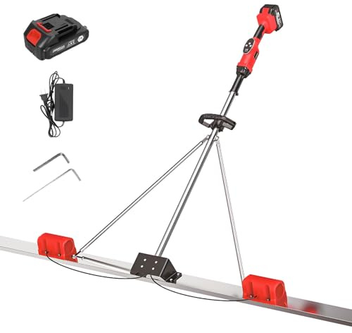 KPOUYYDS Livellatrice per Cemento elettrica, livellatrice per Cemento Senza Fili, con tavola Acciaio Inossidabile 5 Piedi, Motore brushless, 3000-6000 Giri/min 150cmSinglemotormodel-Twobatteries