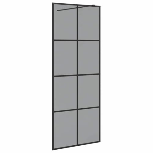 vidaXL Walk-in Duschvägg Svart 80 x 195 cm härdat glas, Modern Badrum, Rektangulär Walk-In Duschvägg, Transparent Glasbarriär, Inomhus Enclosure, Integritetsskärm