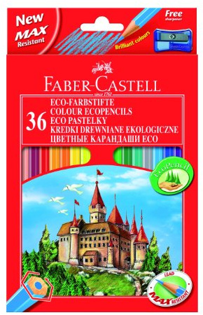 Doppelpack Faber-Castell 120136 - Farbstifte CASTLE Hexagonal, 36er Kartonetui inklusive 1 Spitzer