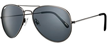 Zippo Eyewear - Flash Pilot Sunglasses - UV400 Protection - Zippo Logo - Adult Unisex - Metal Construction - Made in USAlic Grey Frame, Smoke Grey Lenses, Black Temple