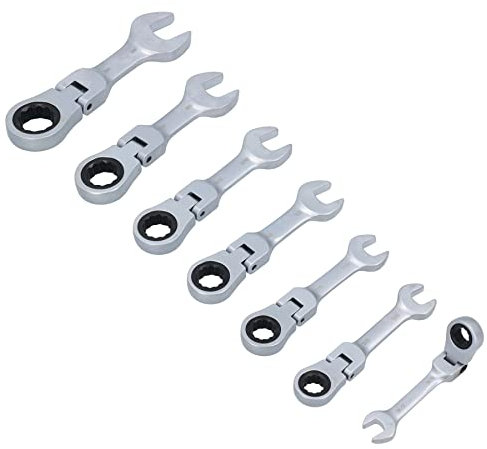 Imperial SAE AF Stubby Flexi Headed Ratchet Spanners Spanner 5/16” – 3/4 7pc