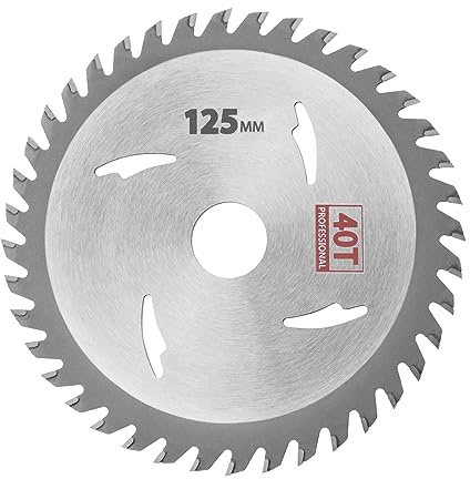 Be In Your Mind Lame de Scie Circulaire 125mm Disque de Coupe à 40 Dents pour Couper les Murs Secs en Contreplaqué de Bois Panneaux de Fibres à Densité Moyenne Matériaux Non Métalliques en Plastique