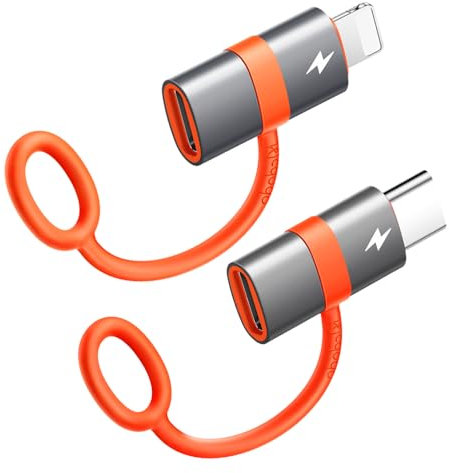 USB-C auf Lightning Adapter 36W + Lightning auf USB-C Adapter 60W - 2 Stück Schnellladung und Datenübertragung Kompatibel Mit iPhone 15/14/13/12, MacBook