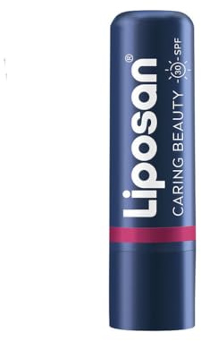 Liposan Caring Beauty Lip and Cheek Pink, bálsamo de labios y colorete en barra de tono rosa, protector labial en stick 3 en 1 para un look sencillo, 1 x 4,8 g