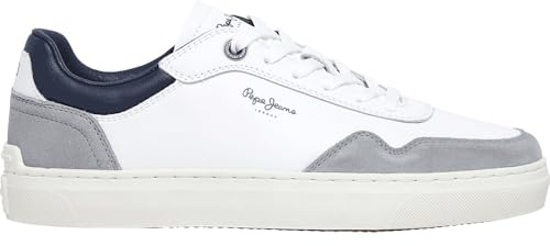 Pepe Jeans Camden Collar M, Sneak Uomo, White, 46 EU