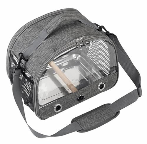 Vogeltransportbox for Unterwegs, Tragbare Haustierkäfigtasche Mit Ständer Und Tablett, Zusammenklappbare Und Abnehmbare Papageien-Reiseboxen, Transparente Haustier-Umhängetasche for Papageien, Vögel,