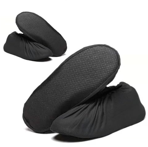 SGERUFZ 2 Paires de Surchaussures Lavables Couvre-Chaussures Imperméables Antidérapantes et Réutilisables Élastiques Anti-Poussière pour Maison