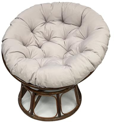 FZKun Cojín para silla Papasan – Cojín redondo acolchado grueso para silla, columpio de nido de huevo suave, cojín de asiento acogedor, hamaca relajante para interiores y exteriores (gris, 60 cm)