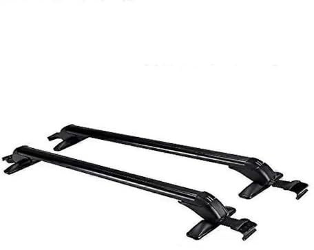 YSQOJF Baca Coche para Viajes Portaequipajes De Aluminio Coche 100 Cm con Barra Transversal Y Capacidad De Carga De 75 Kg, con Cerradura, Universal para Coches De 4 O 5 Puertas.