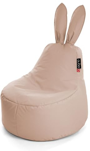 Qubo™ Baby Rabbit Beanbag | Hochwertiger Sitzsack mit Styroporkügelchen | Bequemer, langlebiger & pflegeleichter Sitzsack aus robustem Stoff | Stilvolles & modernes Design | Latte Pop Fit