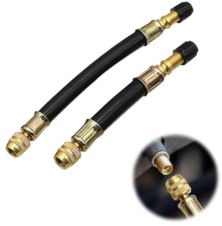 2 Pièces Extension de Valve de Pneu, Rallonge Valve Pneu Multisurface en Caoutchouc Adaptateur Fiable Flexible Gonflage Facile des Pneus Compatible Moto Voiture Camion Remorque et Camping Car