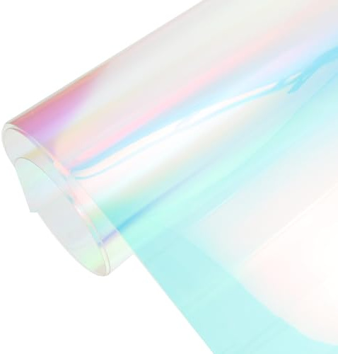 WRITWAA PVC Iridescent Film Sheet 50cm X 95cm Holographic Vinyl for DIY Crafts, Patchwork, Clothing and Bag Accessories