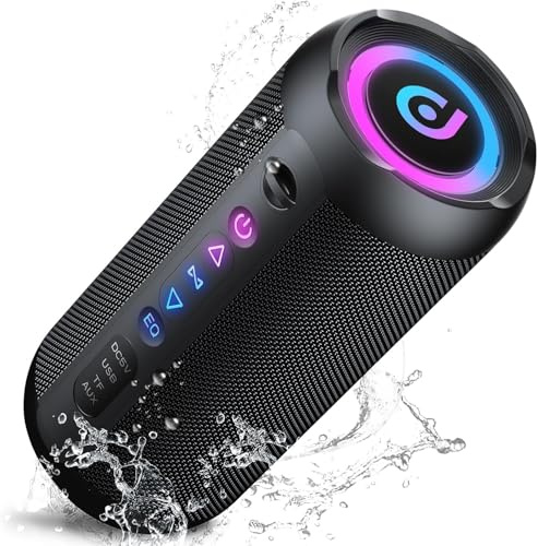 taopodo Portable Bluetooth Speaker with 30W Stereo Sound, 24H Playtime, 3 EQ Mode & 8 RGB lights Wireless Speaker, IPX7 Waterproof, TWS Wireless Pairing, Outdoor Speaker for Home and Hiking(Black)