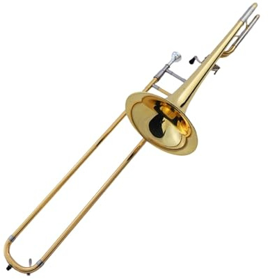 Trombón Profesional Trombón Tenor De Doble Calibre En Sib Fa Acabado Dorado Lacado Calidad Profesional Para Bandas Concierto