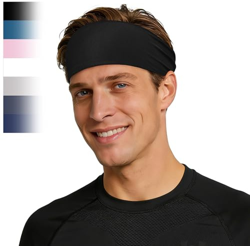 ROCKTAKIN Sports Headbands for Wen Women, Non-Slip Wide Workout Moisture-Wicking Sweatband for Running, Cycling, Yoga, Baseball