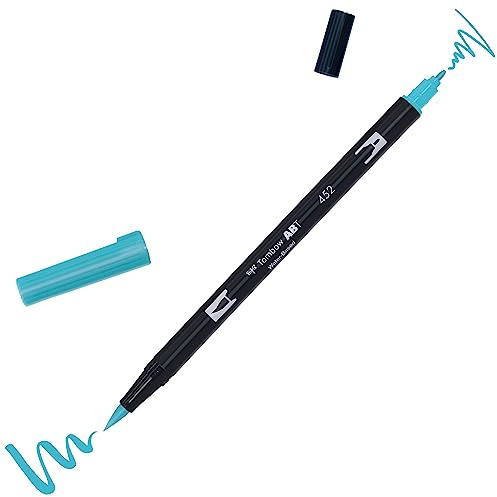 Tombow ABT-452 fiberpenna dubbel pensel penna med två spetsar, process blue