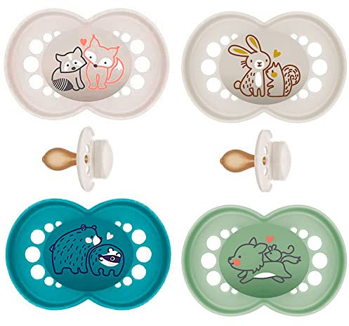 MAM Original LATEX Schnuller 16+ City & Colour 4er Set inkl. 2 Sterilisiertransportboxen