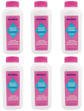 Waxness Sensi-Dry Waxing & Sugaring Powder 4 Oz Pack of 6