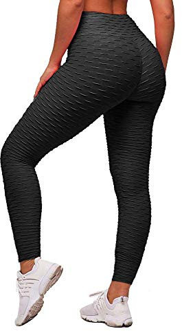 Memoryee Leggings Femme Anti-Cellulite Push Up Butt Lift Elastique Taille Haute Grande Taille Sport Pantalon de Yoga/Black/4XL