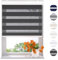 Radeco® Doppelrollo mit Kassette 120 x 175 cm (BxH) schwarz, Blickdicht oder Transparent, ohne Bohren möglich, doppelrollo wandmontage, Duo Rollo, doppelrollo 120 cm breit