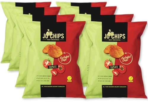 Bauer JO Chips Tomate – regionale Kartoffelchips von HEIMART | 8x150g | vegan, glutenfrei