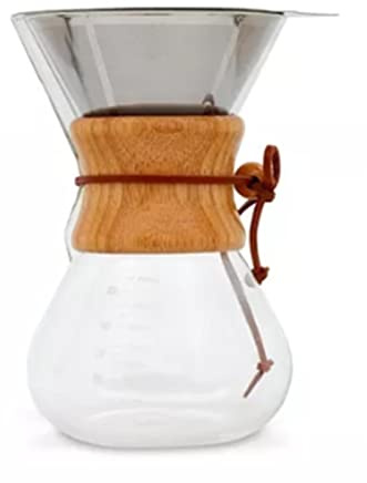Tyenaza Cafetera para Verter De 800 Ml, Cafetera, Gotero De Café Manual De Vidrio De Borosilicato Alto con Filtro De Acero Inoxidable, para Mesas De Salas De Reuniones En El Hogar