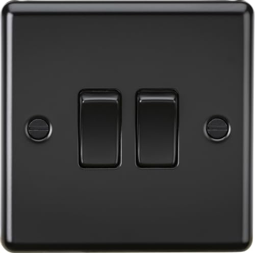 Knightsbridge 10AX 2G 2 Way Plate Switch - Matt Black