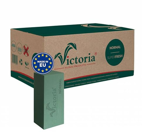 Creativery Våt skumtegel 23 x 11 x 7,5 cm 20 stycken – för professionella blomsterentusiaster och hobbyhantverkare – färska blommor sticksvamp – blomstickmassa – blomtillbehör och blombehov – grön