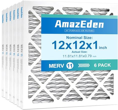 12 x 12 x 1 Luftfilter (6er-Pack) MERV 11 MPR 1000 & FPR 7 plissierter AC-Ofenfilter, Staubschutz-Ersatz (genaue Maße: 30 x 30 x 2 cm)