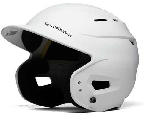 Boombah DEFCON Solid Matte Batting Helmet Sleek Profile NOSCAE White - Size Senior 7 - 7 3/4
