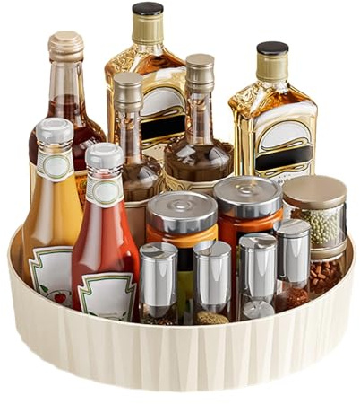 Rangement rotatif à 360 ° : porte-épices rotatif, porte-épices multifonctionnel | Environ 21 x 4 x 4 cm avec organisateur de condiments de cuisine avec conception à rotation flexible à 360 degrés par