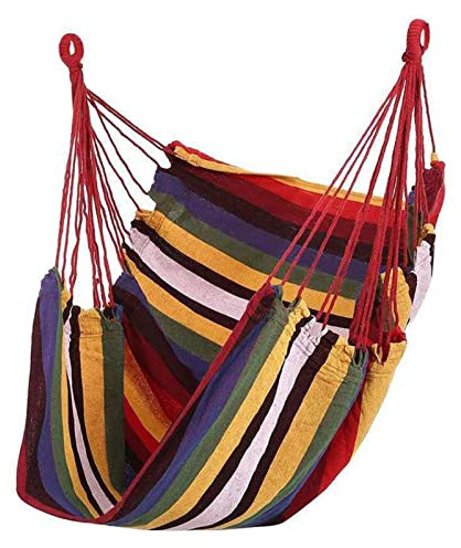 POENVFPO Hammock Chair,Portable Comfortable Canvas Indoor Hanging Rope Swing Chair for Living Room, Bedroom, or Patio, etc