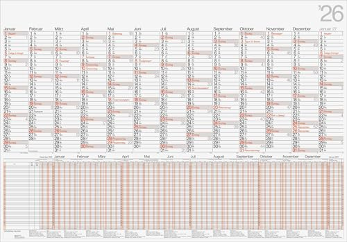 rido/idé 7033710006 | Plakatkalender Mod. Kombi 2026 | 980×685 mm