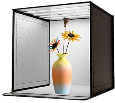 Scatola Di Immagini Da Studio Pieghevole | Scatola Fotografica LED Dimmerabile | Immagine con Luce LED Dimmerabile | Fotoshoot 44x44cm per Gioielli, Trucco, Modelli Fatti