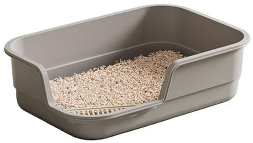 Lettiera per gatti grandi 19x14x5 pollici, vassoio di ingresso basso a prova di splash antiaderente con scoop