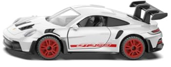 SIKU 1500, Porsche 911 GT3 RS, Métal/Plastique, Blanc, Design de Course, Voiture Jouet pour Enfants, Aileron arrière Puissant, Portes Qui s'ouvrent