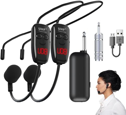 Manos gratis uh f - Micrófono de mano con cabeza inalámbrica - Micrófono de mano inalámbrico | supprior Sound Clarity Audio - Equipo para conferencias de presentación, eventos vocales, aulas -Aufna