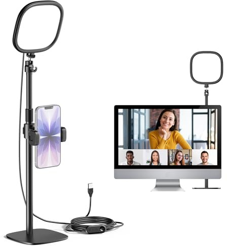 InnoGear Zoom Lighting for Computer, 50 Light Modes Video Conference Lighting with Phone Holder Cell Phone Selfie Lights Desk Webcam Ring Light with Stand for Camera Video Recording Podcast Streaming