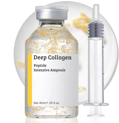Silk Peptide Intensive Ampoule 40ml, Deep Collagen Peptides Serum for Face, Anti-Aging, Fine Lines Smoothing, Skin Tightening & Firming for Women